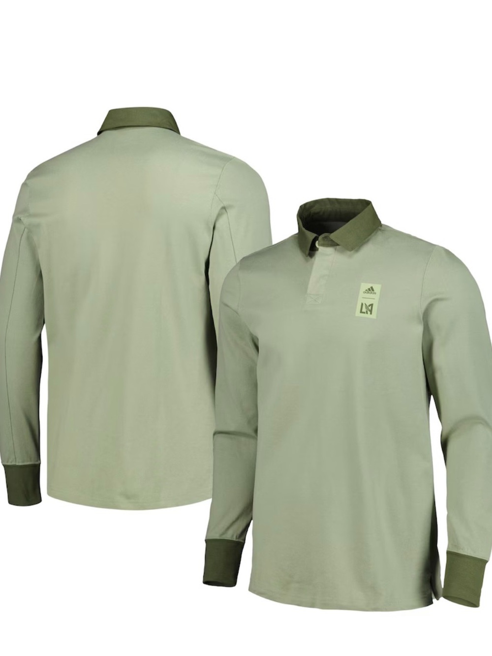Adidas Long Sleeve Polo Shirt - Olive Green